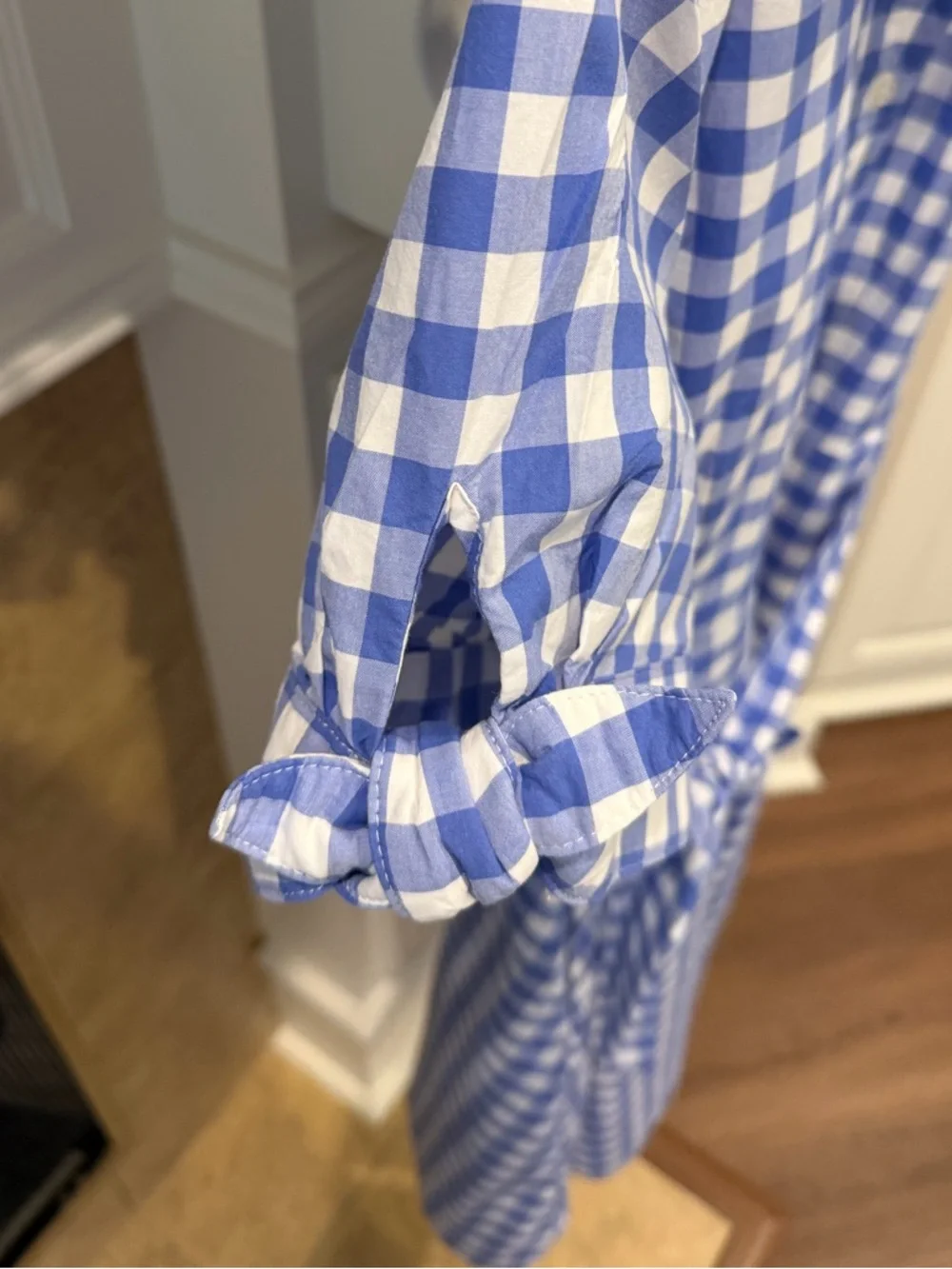 Talbots Petite Blue Gingham Checkered Lined Shirtdress - Picture 4 of 8